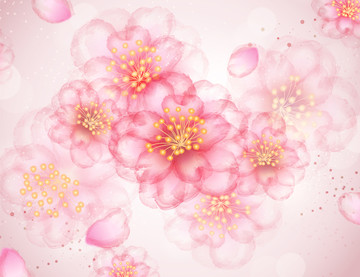 浪漫粉红色花瓣背景