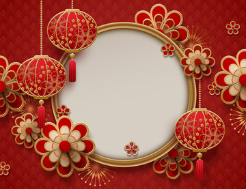红色中国新年背景