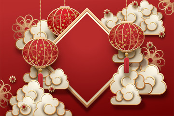 紅色中國新年背景
