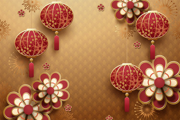 金色中國新年背景