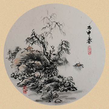 水墨山水小品画