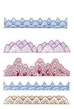 传统山水民族装饰花边框花纹素材