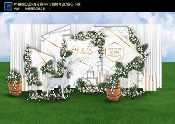 大理石戶外婚禮迎賓區(qū)