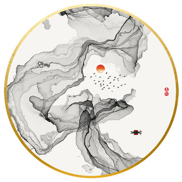 圓形水墨畫(huà)