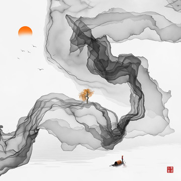 抽象水墨畫
