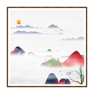 抽象畫彩墨肌理油畫