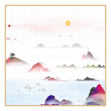 現(xiàn)代水墨水彩抽象油畫(huà)