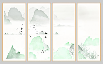 中國(guó)水彩水墨裝飾畫