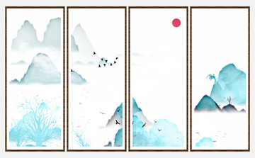 水墨山水無框畫