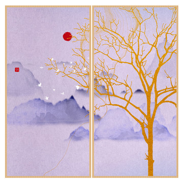 現(xiàn)代水墨水彩抽象油畫