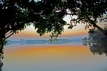 松山湖黄昏风景