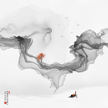寫意山水裝飾畫