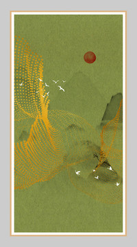 藝術(shù)裝飾抽象山水掛畫