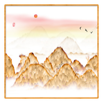 現(xiàn)代抽象水墨山水畫