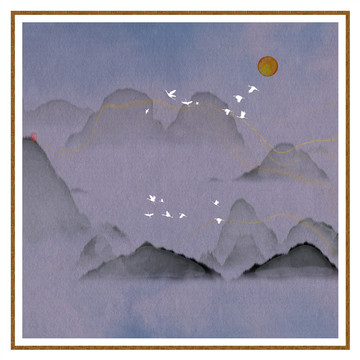 現(xiàn)代水墨水彩抽象油畫