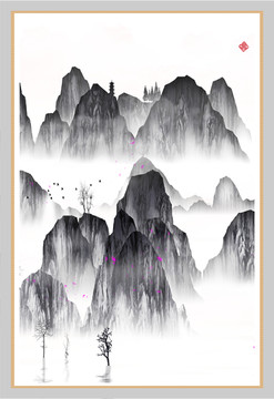 藝術(shù)裝飾抽象山水掛畫(huà)