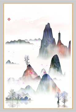 現(xiàn)代水墨水彩抽象油畫