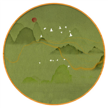 藝術裝飾抽象山水掛畫