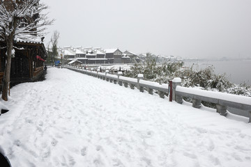 大小河街雪景