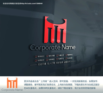 M英文字母圖形logo