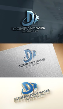 D字母广告文化logo设计