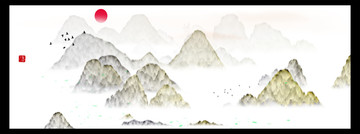 藝術(shù)裝飾抽象山水掛畫(huà)