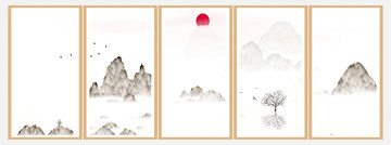 藝術(shù)裝飾抽象山水掛畫