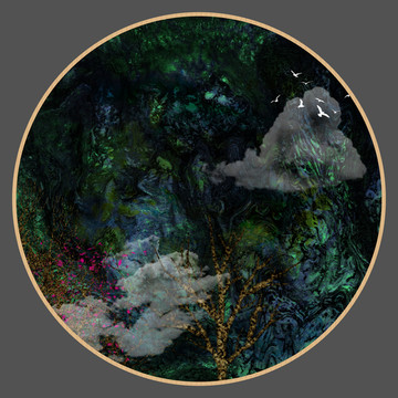 現(xiàn)代水墨水彩抽象油畫