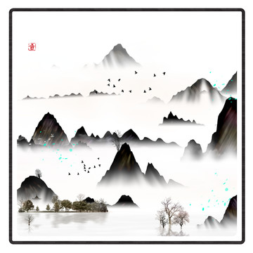 現(xiàn)代水墨水彩抽象油畫