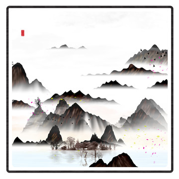 現(xiàn)代水墨水彩抽象油畫