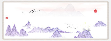 藝術(shù)裝飾抽象山水掛畫