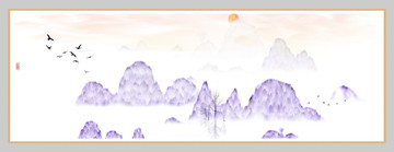 藝術(shù)裝飾抽象山水掛畫