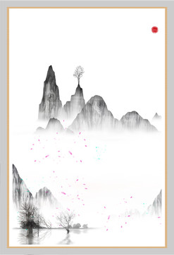 中國水彩水墨裝飾畫