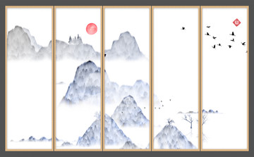 現(xiàn)代抽象水墨山水畫
