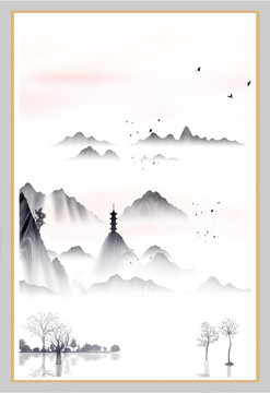 藝術(shù)裝飾抽象山水掛畫