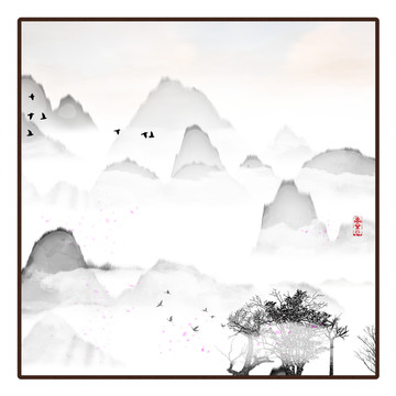 現(xiàn)代水墨水彩抽象油畫(huà)