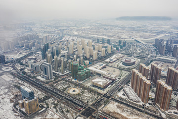 航拍六合雪景1