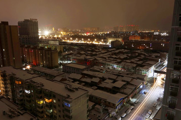 杨凌夜景雪景