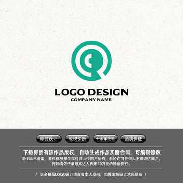 可爱个性LOGO字母C字母Q