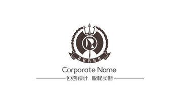 三叉戟徽章字母R組合標(biāo)志