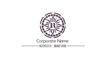 太陽圖騰字母R組合標(biāo)志
