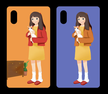 抱貓的女孩