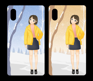 觀雪的女孩