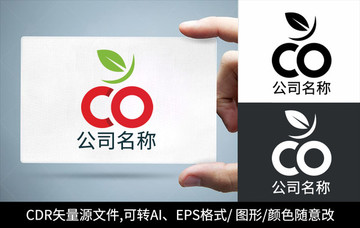 创意樱桃logo标志水果商标