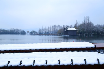 杭州西湖雪景