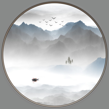 新中式創(chuàng)意山水裝飾畫
