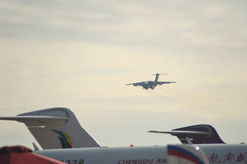 中国空军运20飞行表演