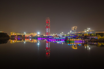 北京奥林匹克公园夜景