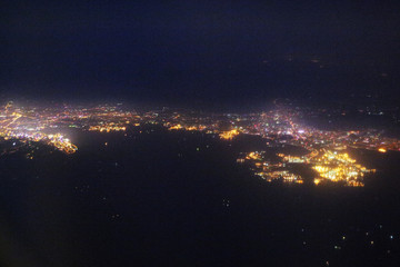 俯瞰大连夜景全景