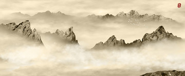 山水無(wú)框畫